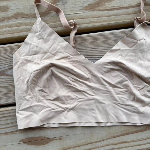 True & Co True Everybody Vneck Neck Bralette Beige / Nude XL - Picture 2 of 7